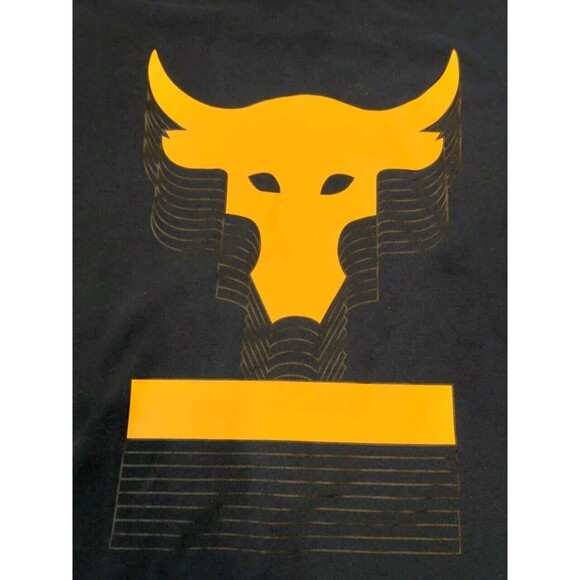 Under Armour Project Rock Above the Bar Mens Heatgear Navy Blue Tee Shirt Medium - Picture 4 of 7